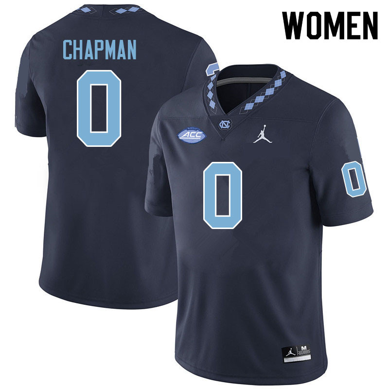 Women #0 Tychaun Chapman North Carolina Tar Heels College Football Jerseys Sale-Navy
